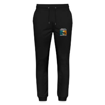 Rodeo Freiheit Reitsport - Stanley/Stella Unisex Bio Jogginghose Mover  - Schwarz - Vorne - Marisol (170cm) & Nik (191cm)