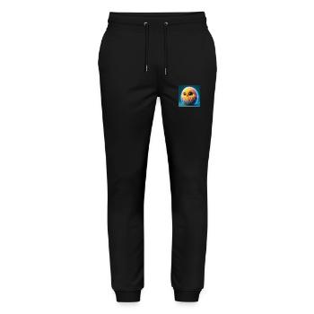 Küken Vogel in 3D Hyperrealismus - Stanley/Stella Unisex Bio Jogginghose Mover  - Schwarz - Vorne - Marisol (170cm) & Nik (191cm)