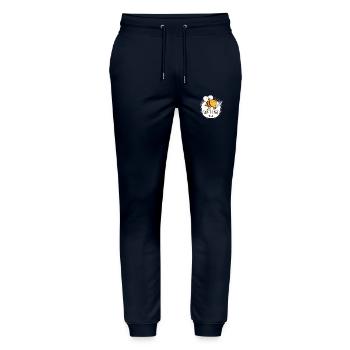 Rettet die Bienen oder sonst Messer Lustig Niedliche Biene Imker - Stanley/Stella Unisex Bio Jogginghose Mover  - Navy - Vorne - Marisol (170cm) & Nik (191cm)