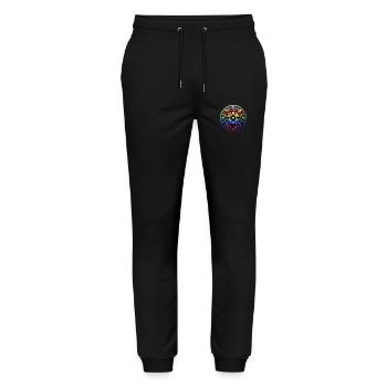 Mechanical Rainbow Flower 2 - Stanley/Stella Unisex Bio Jogginghose Mover  - Schwarz - Vorne - Marisol (170cm) & Nik (191cm)
