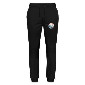 Meerweh Leuchtturm - Stanley/Stella Unisex Bio Jogginghose Mover  - Schwarz - Vorne - Marisol (170cm) & Nik (191cm)