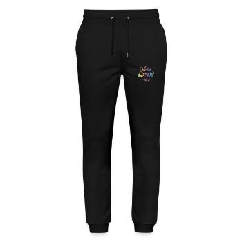 slogan illustration style art vecteur mode graphiques - Pantalon de jogging bio MOVER Stanley/Stella unisexe - noir - Devant - Marisol (170cm) & Nik (191cm)