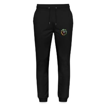 Schattenläufer und Kraftprotz - Stanley/Stella Unisex Bio Jogginghose Mover  - Schwarz - Vorne - Marisol (170cm) & Nik (191cm)