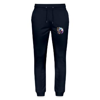 Funkelnde Sterne in der Dunkelheit - Stanley/Stella Unisex Bio Jogginghose Mover  - Navy - Vorne - Marisol (170cm) & Nik (191cm)