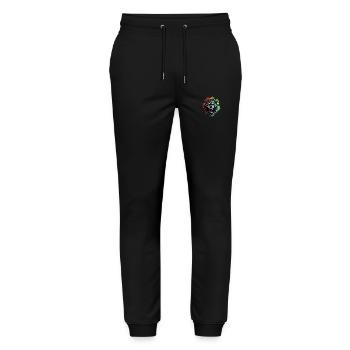 Kraftvolle Eleganz bei jedem Schritt - Stanley/Stella Unisex Bio Jogginghose Mover  - Schwarz - Vorne - Marisol (170cm) & Nik (191cm)