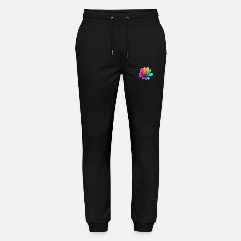 Regenbogen-Rose - Stanley/Stella Unisex Bio Jogginghose Mover  - Schwarz