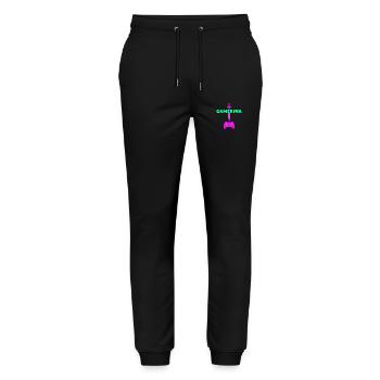 Gamerina # 2 - Stanley/Stella Unisex Bio Jogginghose Mover  - Schwarz - Vorne - Marisol (170cm) & Nik (191cm)