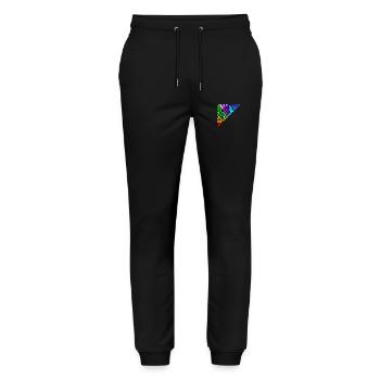 colored squares - Stanley/Stella Unisex Bio Jogginghose Mover  - Schwarz - Vorne - Marisol (170cm) & Nik (191cm)