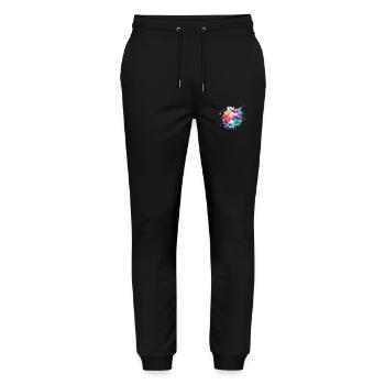 éclaboussure, goutte, liquide, abstrait, fond, vague d’eau - Pantalon de jogging bio MOVER Stanley/Stella unisexe - noir - Devant - Marisol (170cm) & Nik (191cm)