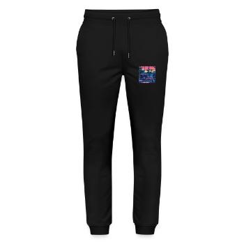 plants and music - high quality fashion print - Stanley/Stella Mover Unisex Organic Jogging Trousers - black - Front - Marisol (170cm) & Nik (191cm)