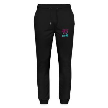 Techno Electro Dancing Jumpstyle - Pantalon de jogging bio MOVER Stanley/Stella unisexe - noir - Devant - Marisol (170cm) & Nik (191cm)