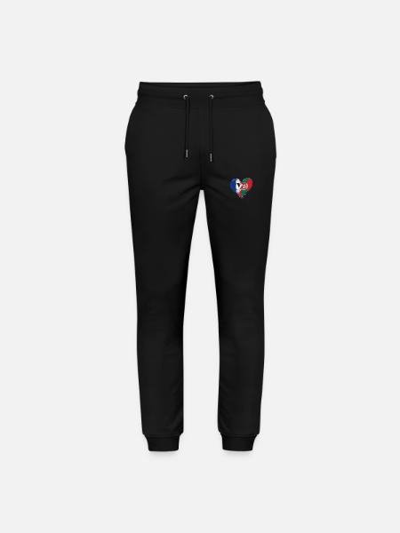 France Portugal Flag Coeur - Pantalon de jogging bio MOVER Stanley/Stella unisexe - noir