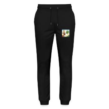 ZEFIX - Cerf à la bière, copain on fête - Pantalon de jogging bio MOVER Stanley/Stella unisexe - noir - Devant - Marisol (170cm) & Nik (191cm)