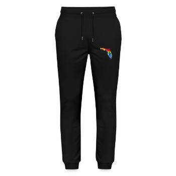 LGBTQ Flag in Florida State Map - Stanley/Stella Mover Unisex Organic Jogging Trousers - black - Front - Marisol (170cm) & Nik (191cm)