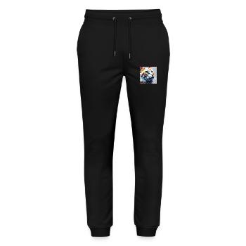 Katze weissrot - Stanley/Stella Unisex Bio Jogginghose Mover  - Schwarz - Vorne - Marisol (170cm) & Nik (191cm)