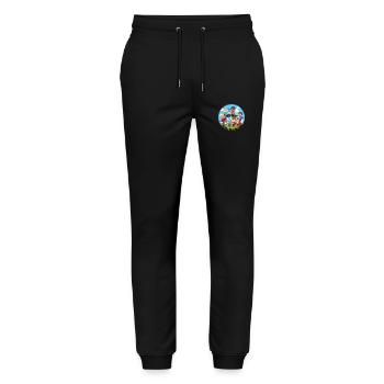 Superhero ADNP Syndrome - Stanley/Stella Mover Unisex Organic Jogging Trousers - black - Front - Marisol (170cm) & Nik (191cm)