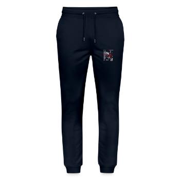 Trash Polka Design Rouge - Pantalon de jogging bio MOVER Stanley/Stella unisexe - marine - Devant - Marisol (170cm) & Nik (191cm)