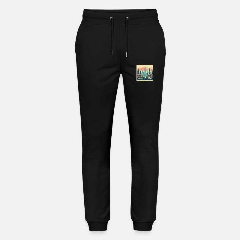 Retro City Sunrise - Stanley/Stella Unisex Bio Jogginghose Mover  - Schwarz