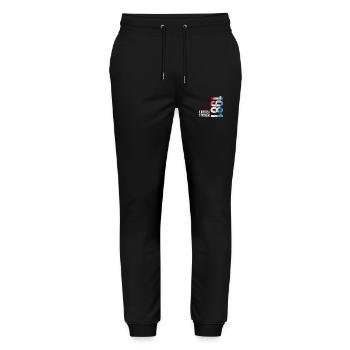 Cadeau d’anniversaire 1981 Édition limitée 1981 - Pantalon de jogging bio MOVER Stanley/Stella unisexe - noir - Devant - Marisol (170cm) & Nik (191cm)