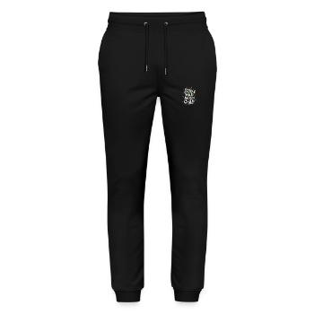 "Stay Wild, Moon Child – Mond und Sterne" - Stanley/Stella Unisex Bio Jogginghose Mover  - Schwarz - Vorne - Marisol (170cm) & Nik (191cm)