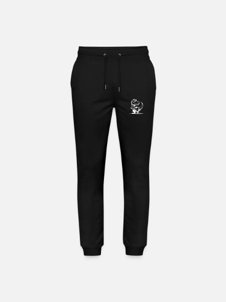 Friendly Smiling T-Rex Dino Drawing - Stanley/Stella Mover Unisex Organic Jogging Trousers - black