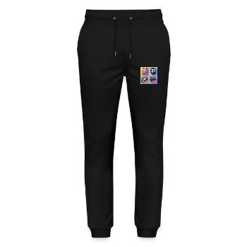 Pop-art Nashorn Papagei Frosch Beutelratte bunt - Stanley/Stella Unisex Bio Jogginghose Mover  - Schwarz - Vorne - Marisol (170cm) & Nik (191cm)