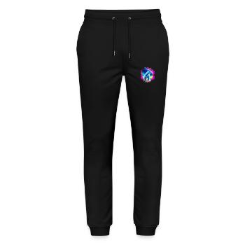 Abstract Stellar Bear - Stanley/Stella Mover Unisex Organic Jogging Trousers - black - Front - Marisol (170cm) & Nik (191cm)