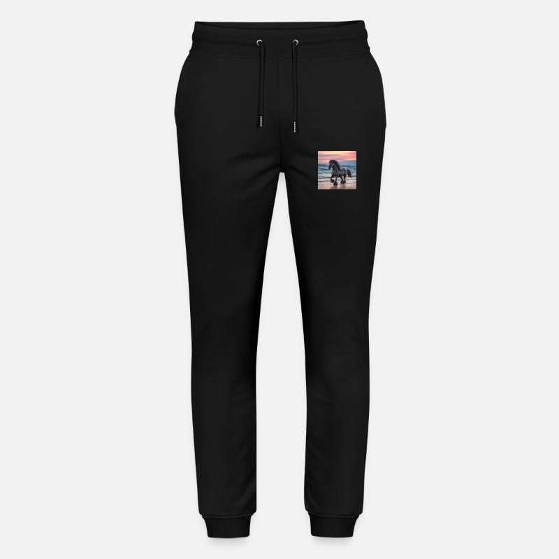 Friesenpferd am Strand - Stanley/Stella Unisex Bio Jogginghose Mover  - Schwarz