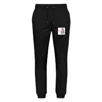 Drôles de médecins - Pantalon de jogging bio MOVER Stanley/Stella unisexe - noir - Devant - Marisol (170cm) & Nik (191cm)