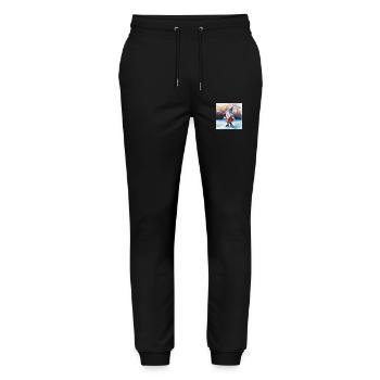 I'm happy - Stanley/Stella Mover Unisex Organic Jogging Trousers - black - Front - Marisol (170cm) & Nik (191cm)
