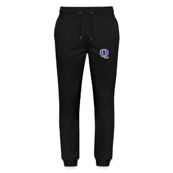Multicolored letter q - Stanley/Stella Mover Unisex Organic Jogging Trousers - black - Front - Marisol (170cm) & Nik (191cm)