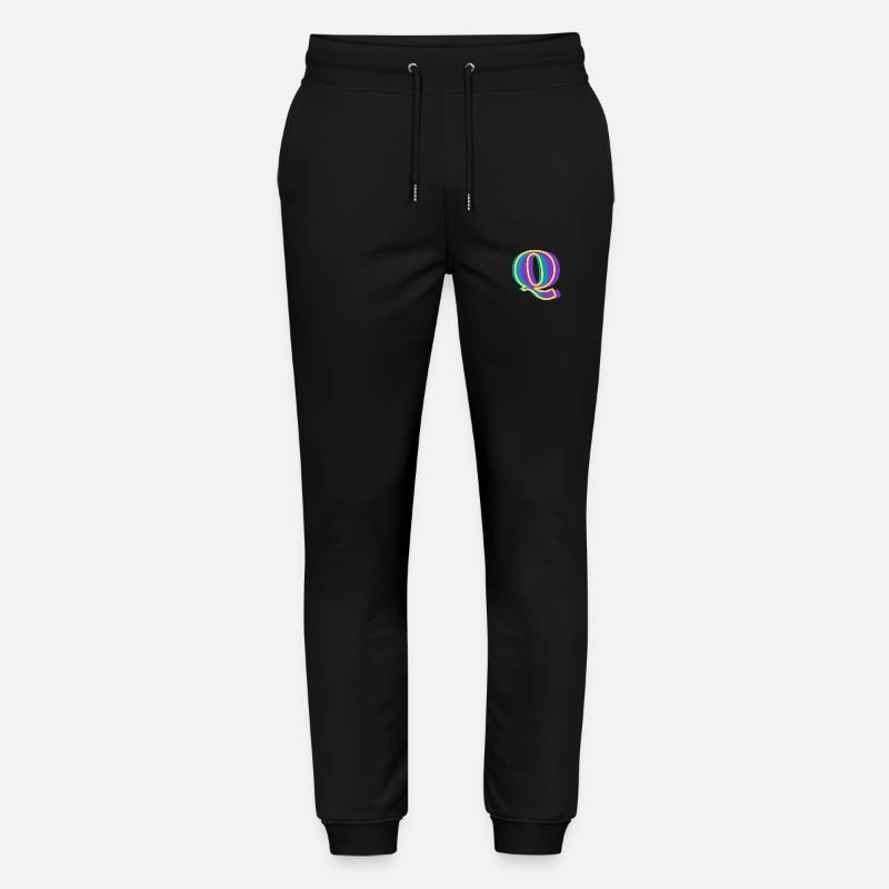 Mehrfarbiger Buchstabe q - Stanley/Stella Unisex Bio Jogginghose Mover  - Schwarz