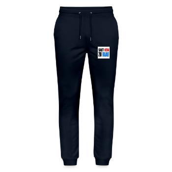 dit non au bleu - Pantalon de jogging bio MOVER Stanley/Stella unisexe - marine - Devant - Marisol (170cm) & Nik (191cm)