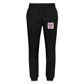 Germany against racism - Stanley/Stella Unisex Bio Jogginghose Mover  - Schwarz - Vorne - Marisol (170cm) & Nik (191cm)