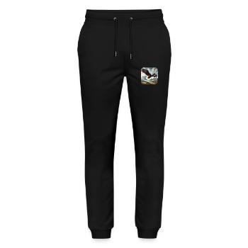 Pygargue à tête blanche - Pantalon de jogging bio MOVER Stanley/Stella unisexe - noir - Devant - Marisol (170cm) & Nik (191cm)