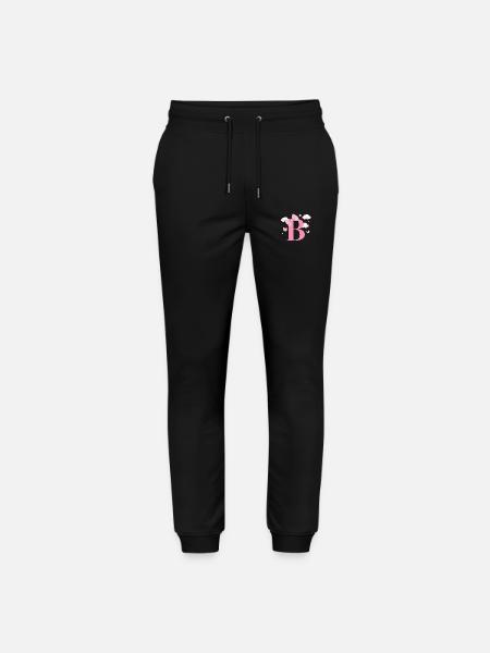 Letter b pink clouds - Stanley/Stella Mover Unisex Organic Jogging Trousers - black