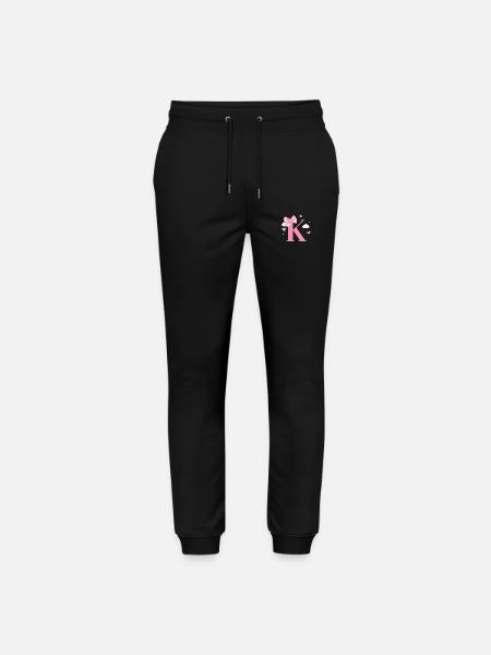 Letter k pink clouds - Stanley/Stella Mover Unisex Organic Jogging Trousers - black