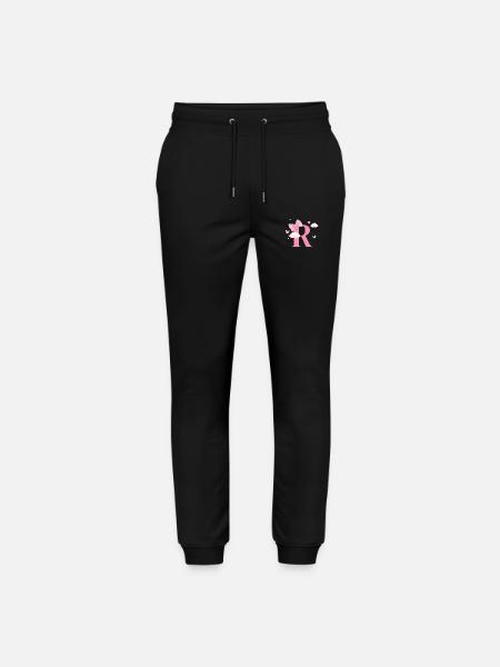 Letter r pink clouds - Stanley/Stella Mover Unisex Organic Jogging Trousers - black