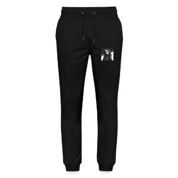 Retro-Futuristic Anime Woman in Black - Stanley/Stella Mover Unisex Organic Jogging Trousers - black - Front - Marisol (170cm) & Nik (191cm)