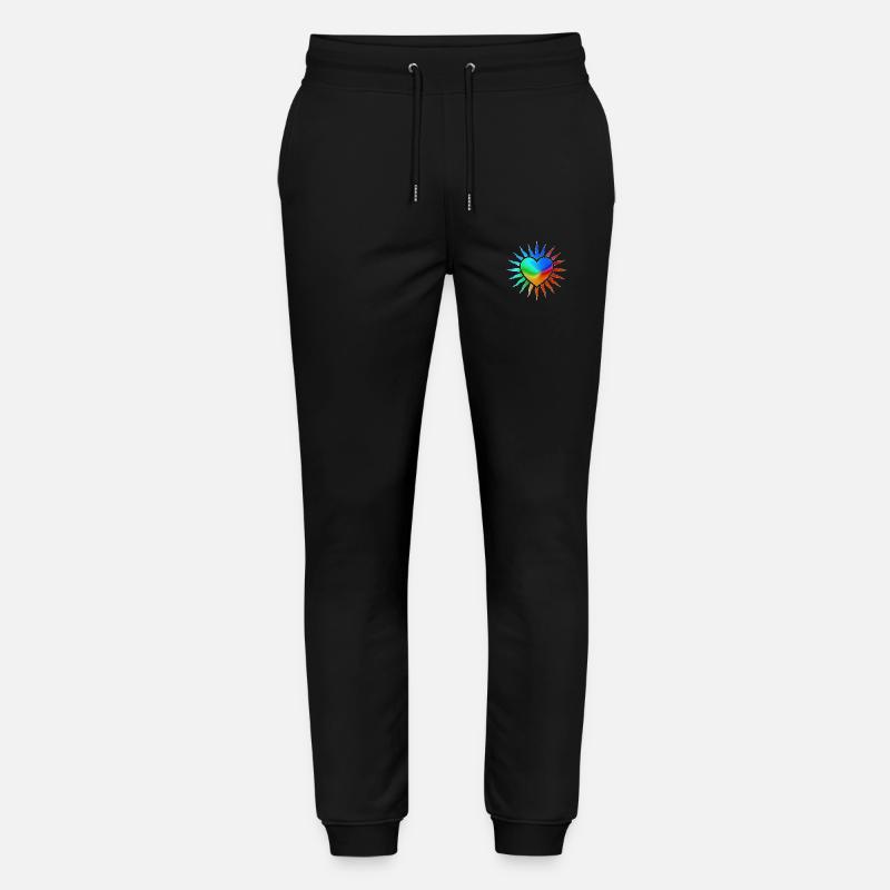 Regenbogenherz mit Sonnenstrahlen - Stanley/Stella Unisex Bio Jogginghose Mover  - Schwarz