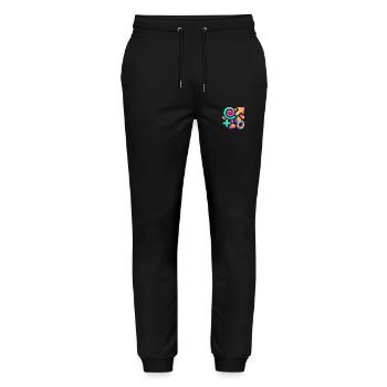Neon Dreams – 3D Abstract Shapes Explosion - Stanley/Stella Mover Unisex Organic Jogging Trousers - black - Front - Marisol (170cm) & Nik (191cm)