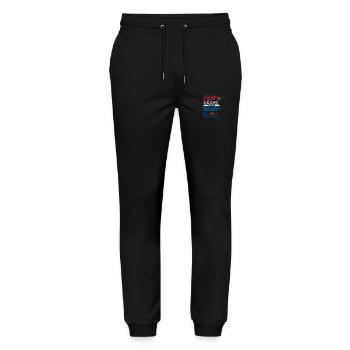 Chill Red White Blue Crew - 4 Juillet - USA - Pantalon de jogging bio MOVER Stanley/Stella unisexe - noir - Devant - Marisol (170cm) & Nik (191cm)