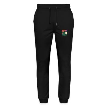 Exotic Bloom 2025 – Mix floral flat design  - Stanley/Stella Mover Unisex Organic Jogging Trousers - black - Front - Marisol (170cm) & Nik (191cm)