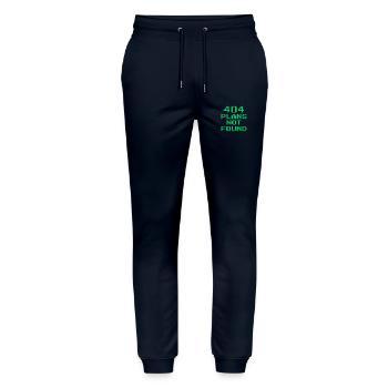 404 Plans Not Found | Retro Pixel Arcade Meme - Stanley/Stella Mover Unisex Organic Jogging Trousers - navy - Front - Marisol (170cm) & Nik (191cm)