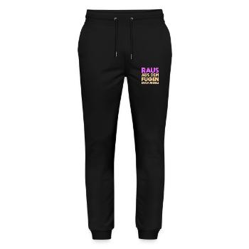 Raus Aus Dem Fugen-Dschungel! - Stanley/Stella Unisex Bio Jogginghose Mover  - Schwarz - Vorne - Marisol (170cm) & Nik (191cm)