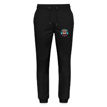 Wolf with Xmas Ornament, Love Wolfs - Stanley/Stella Mover Unisex Organic Jogging Trousers - black - Front - Marisol (170cm) & Nik (191cm)