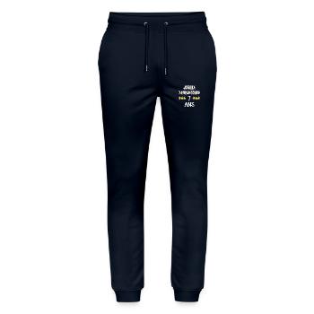 Joyeux Anniversaire 7 Ans - Pantalon de jogging bio MOVER Stanley/Stella unisexe - marine - Devant - Marisol (170cm) & Nik (191cm)