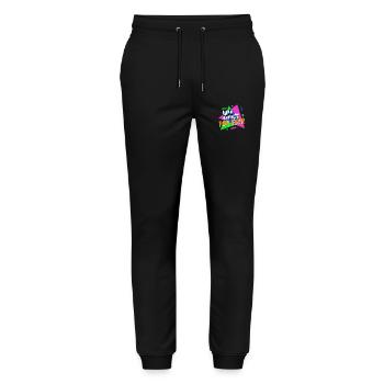 80s For Ever - 80s - colorful + crazy - Stanley/Stella Mover Unisex Organic Jogging Trousers - black - Front - Marisol (170cm) & Nik (191cm)