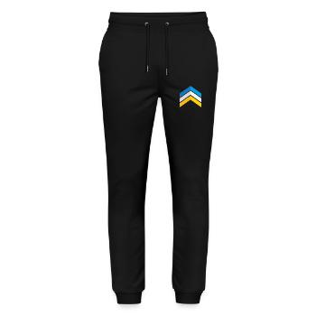 Down-Syndrom Drei-Chromosomen-Pfeile Bewusstsein - Stanley/Stella Unisex Bio Jogginghose Mover  - Schwarz - Vorne - Marisol (170cm) & Nik (191cm)