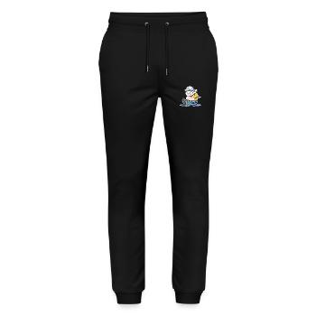 maritim Katze Katzen Matrose Moin Fisch Fischer - Stanley/Stella Unisex Bio Jogginghose Mover  - Schwarz - Vorne - Marisol (170cm) & Nik (191cm)